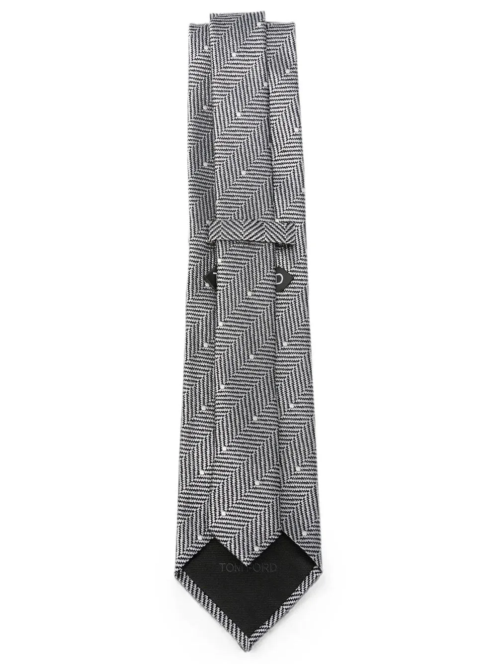 Polka-Dot And Herringbone Pattern Silk Tie sold by Wanan Luxury product image thumbnail 2