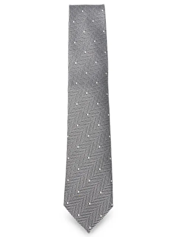 Polka-Dot And Herringbone Pattern Silk Tie made by Tom Ford