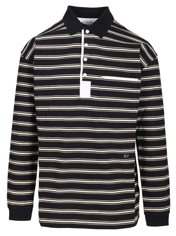 Striped Polo Shirt Multicolor made by Bottega Veneta