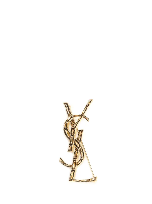 Cassandre Crocodile Brooch Jewelry Gold made by Yves Saint Laurent