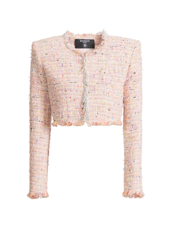 Tweed Cropped Jacket made by Balmain
