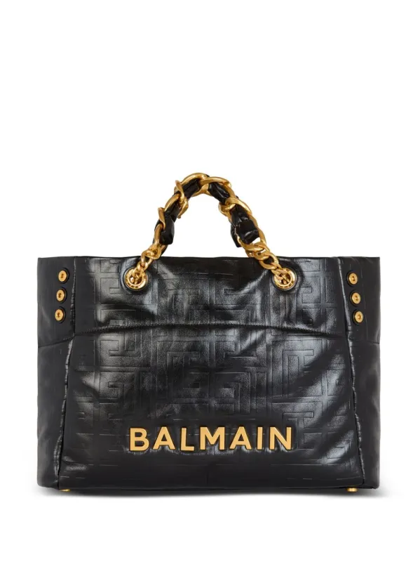 1945 Leather Tote Bag made by Balmain