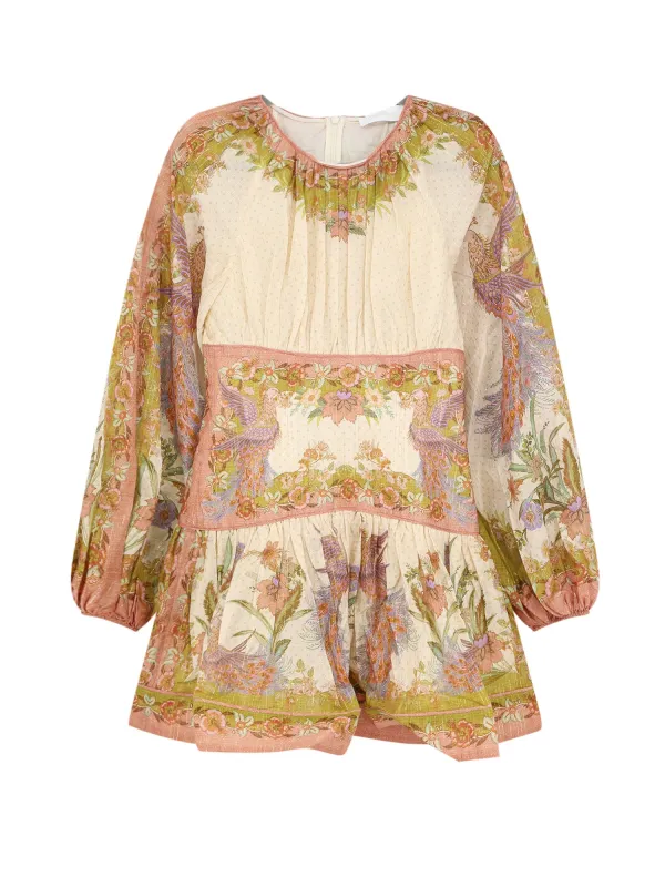 Indra Cotton And Silk Mini Dress made by Zimmermann