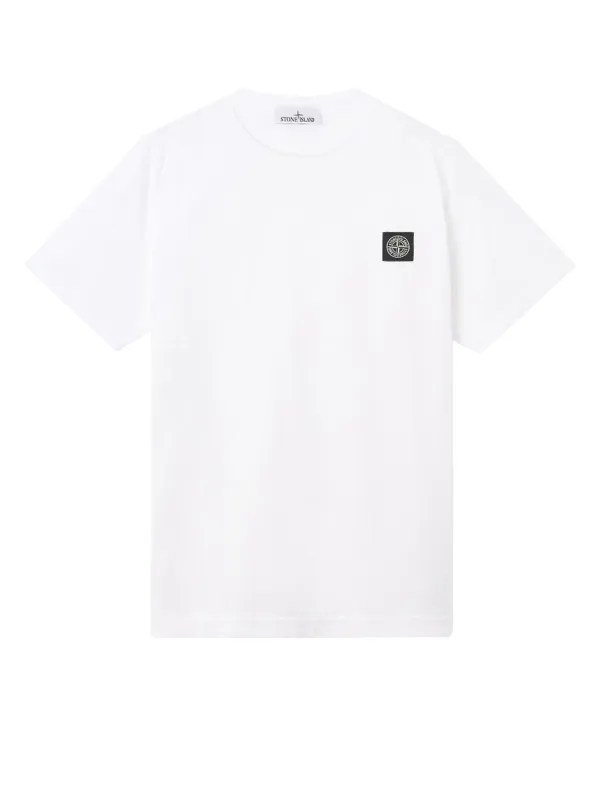 Cotton T-Shirt With Front Logo Patch made by Stone Island