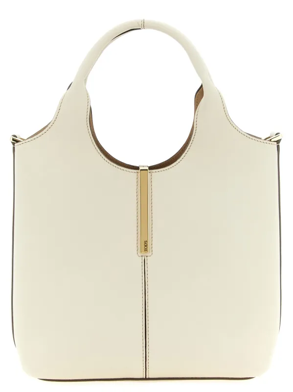 Mini Metal Plate Shopping Bag Tote Bag White made by Tod's