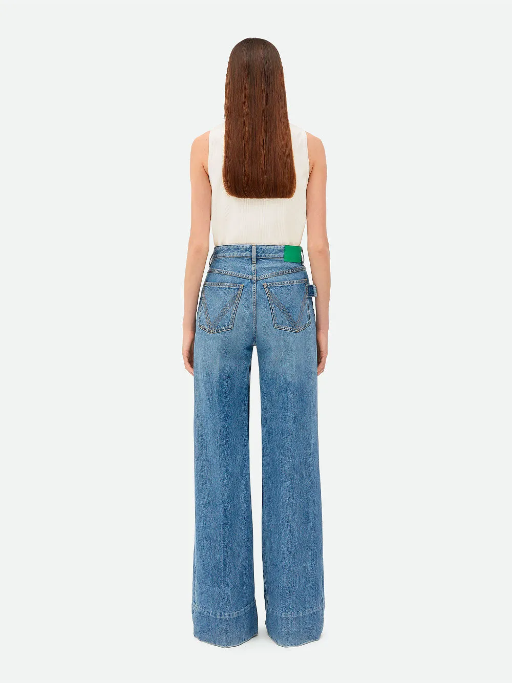 Vintage Indigo Wide Leg Jeans sold by Wanan Luxury product image thumbnail 5