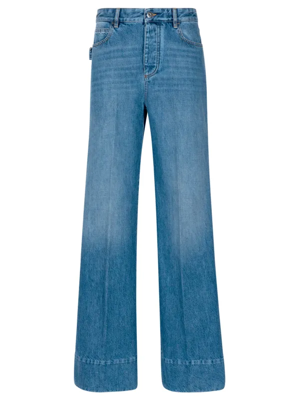Vintage Indigo Wide Leg Jeans made by Bottega Veneta