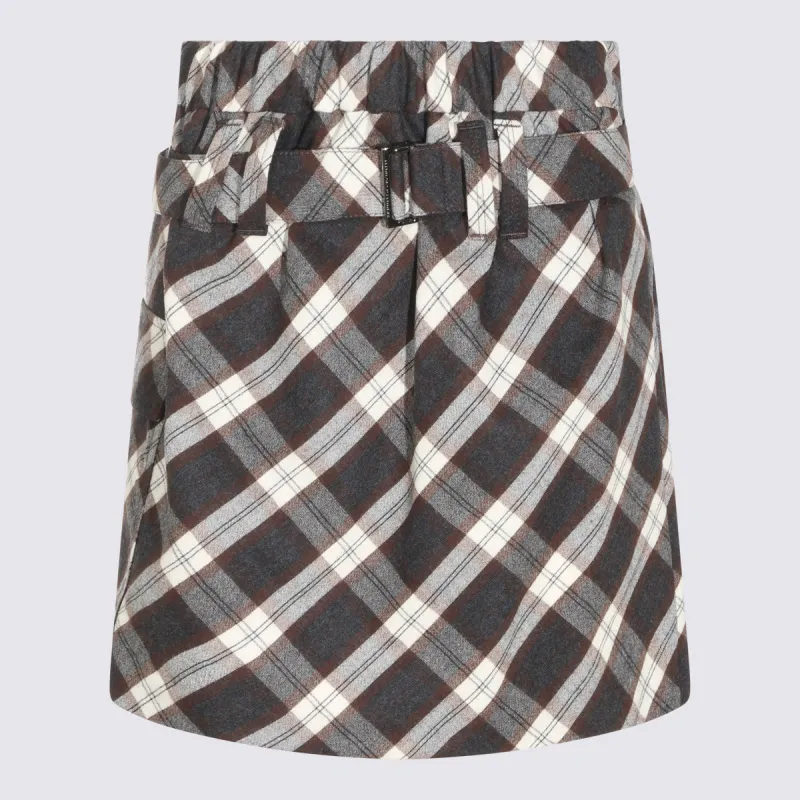 Skirts Grigio/Brown/Panama made by Brunello Cucinelli