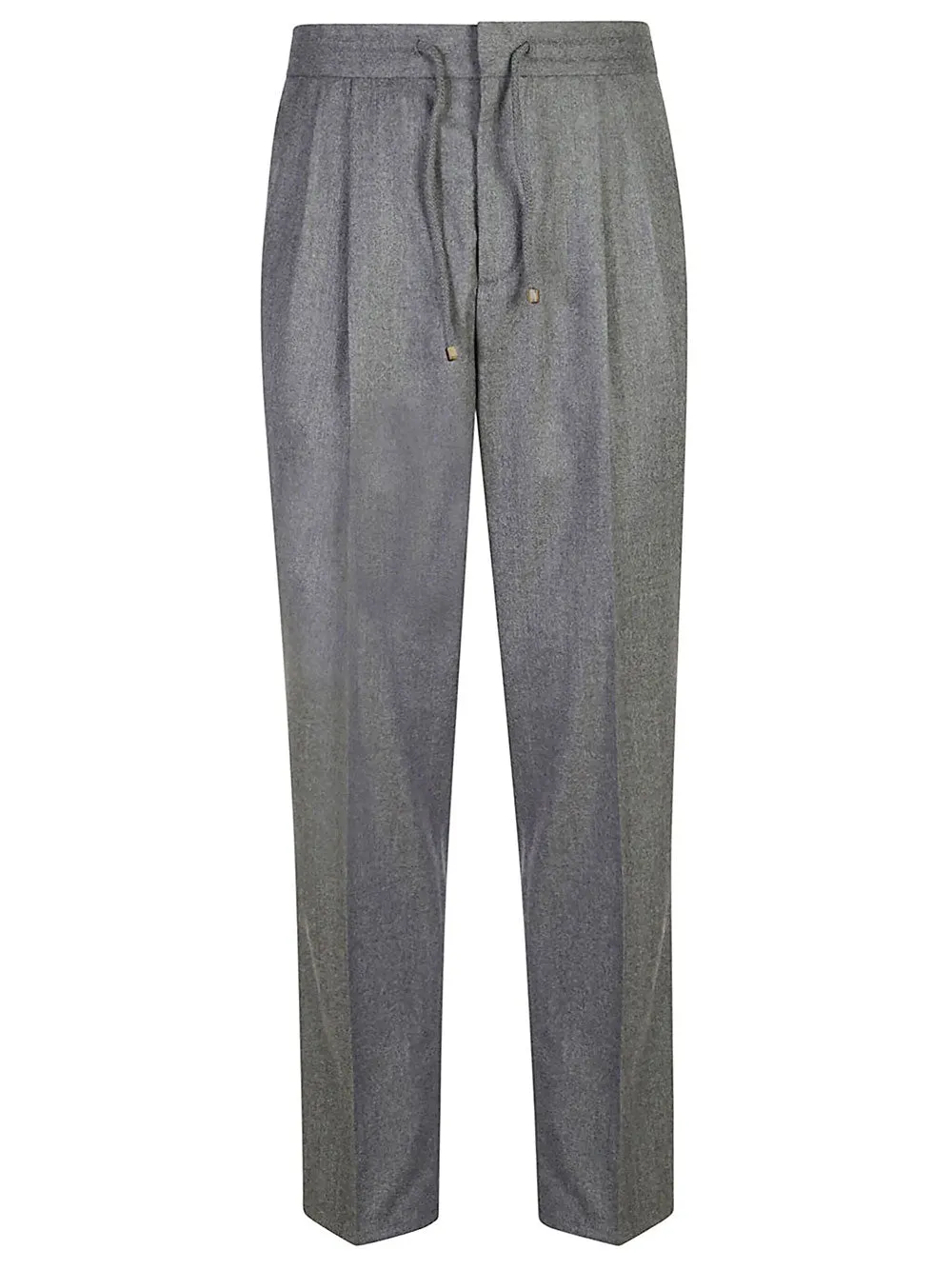 Wool Flannel Leisure Fit Trousers With Drawstring And Double Pleats sold by Wanan Luxury