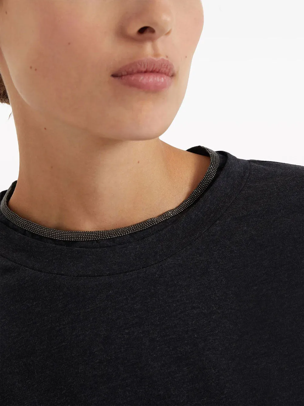 Stretch Cotton Jersey T-Shirt With Precious Faux Layering sold by Wanan Luxury product image thumbnail 3