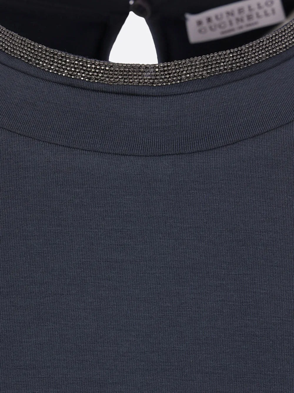 Stretch Cotton Jersey T-Shirt With Precious Faux Layering sold by Wanan Luxury product image thumbnail 3