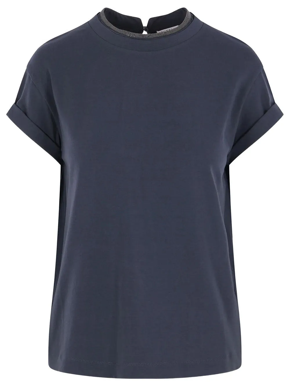 Stretch Cotton Jersey T-Shirt With Precious Faux Layering sold by Wanan Luxury