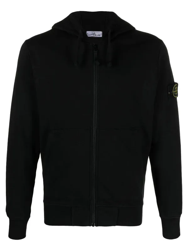 Logo-Patch Zip-Up Hoodie made by Stone Island