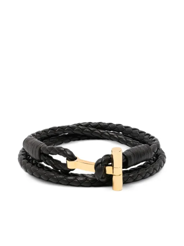 Braided Leather T Bracelet made by Tom Ford