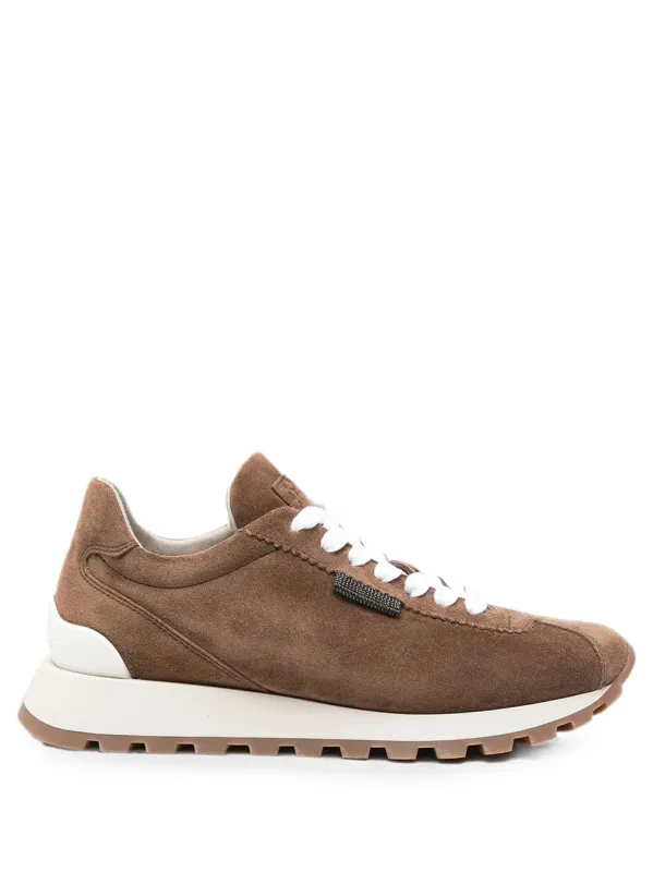 Suede Runners With Shiny Tab made by Brunello Cucinelli