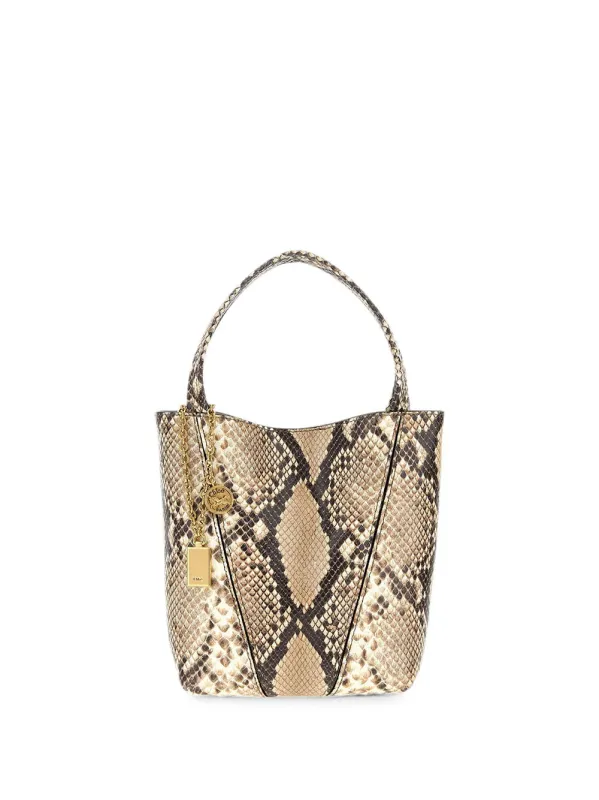 Small ChloÉ Spin Tote Bag In Python-Effect Leather made by Chloe