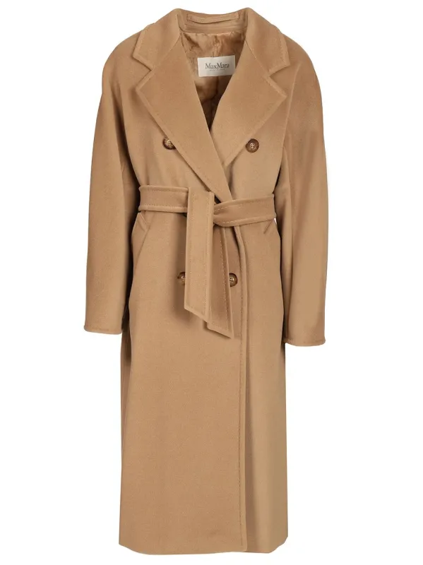 Madame Double-Breasted Coat Coats Beige made by MaxMara