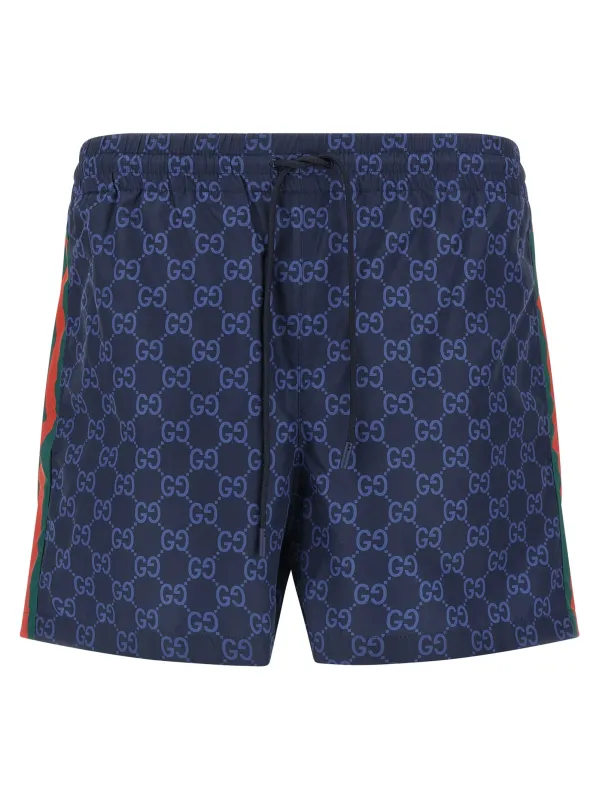 Nastro Web Beachwear Blue made by Gucci