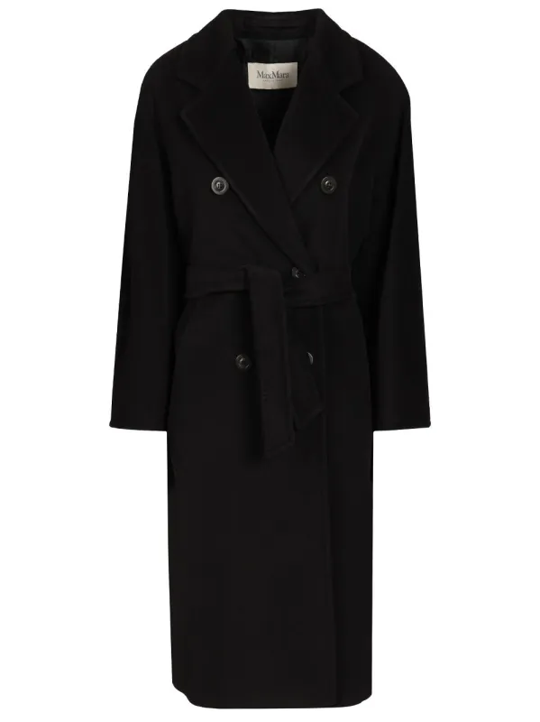 Madame Double-Breasted Coat Coats Black made by MaxMara