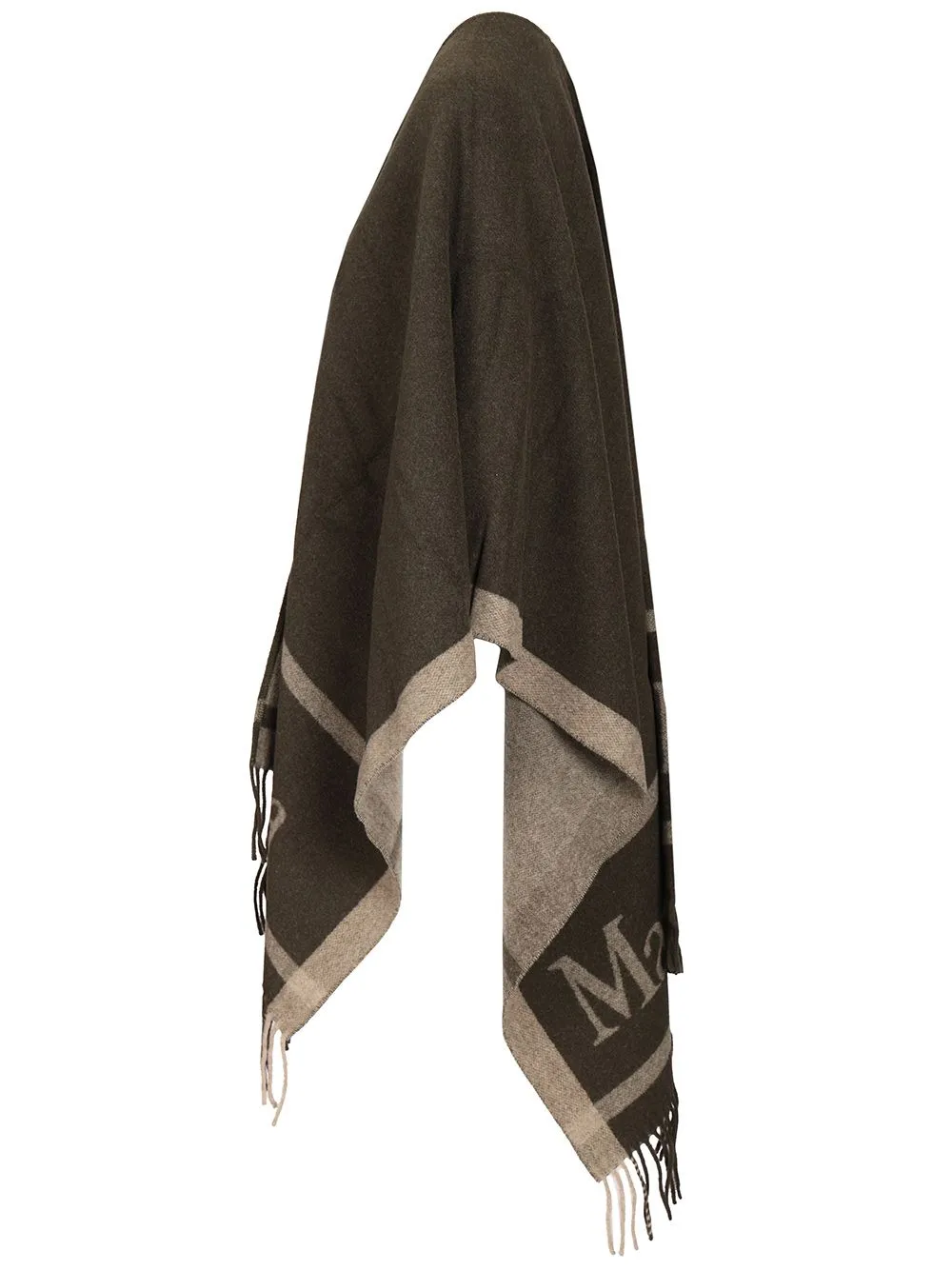 Jacquard Wool Poncho Jackets Green sold by Wanan Luxury product image thumbnail 3