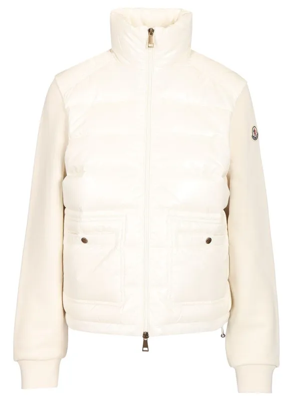 Zip-Up Sweatshirt Knitwear White made by Moncler