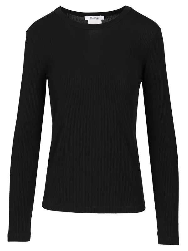 Silk And Lyocell Sweater Knitwear Blue made by MaxMara