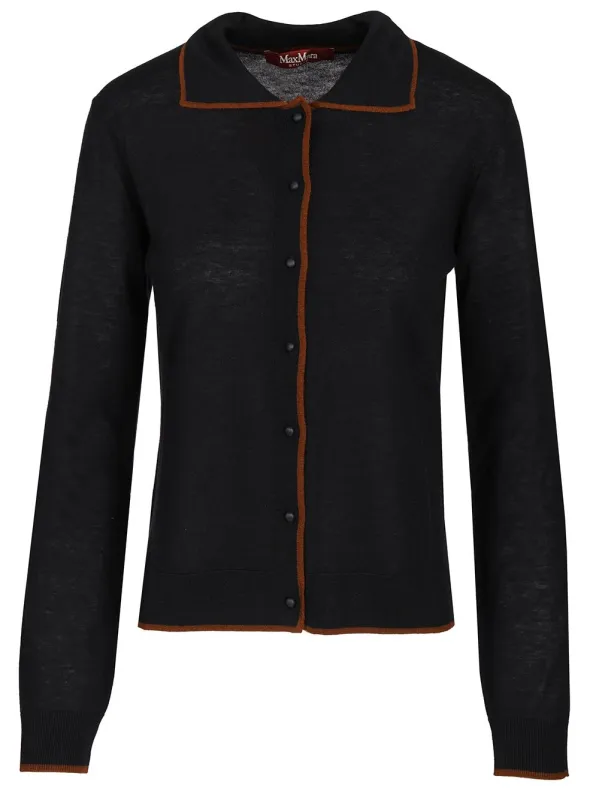 Cardigan With Collar Knitwear Blue made by MaxMara