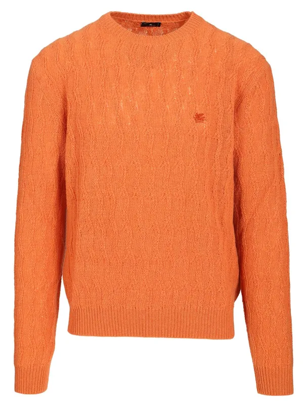 Cashmere Sweater Knitwear Orange made by Etro