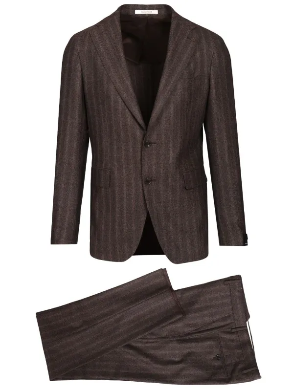 Single-Breasted Suit In Super 110s Wool Dresses Brown made by Tagliatore