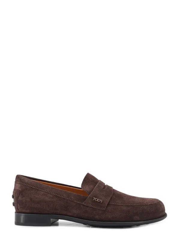 Suede Loafers With Side Logo made by Tod's