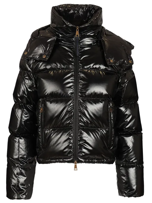 Niveole Short Nylon Down Jacket Jackets Black made by Moncler