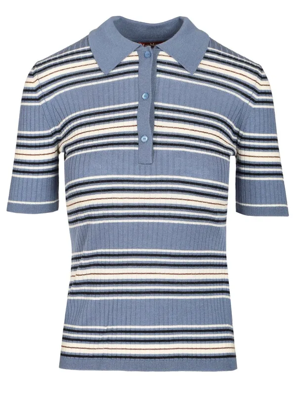 Tallero Short Sleeves Striped Polo Knitwear Multicolor made by MaxMara