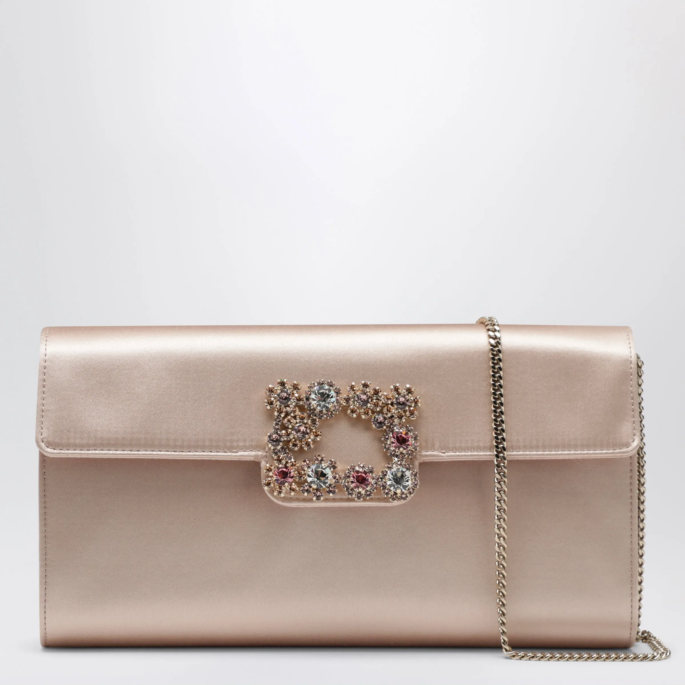 Light Pink Satin Clutch Bag With Buckle sold by Wanan Luxury