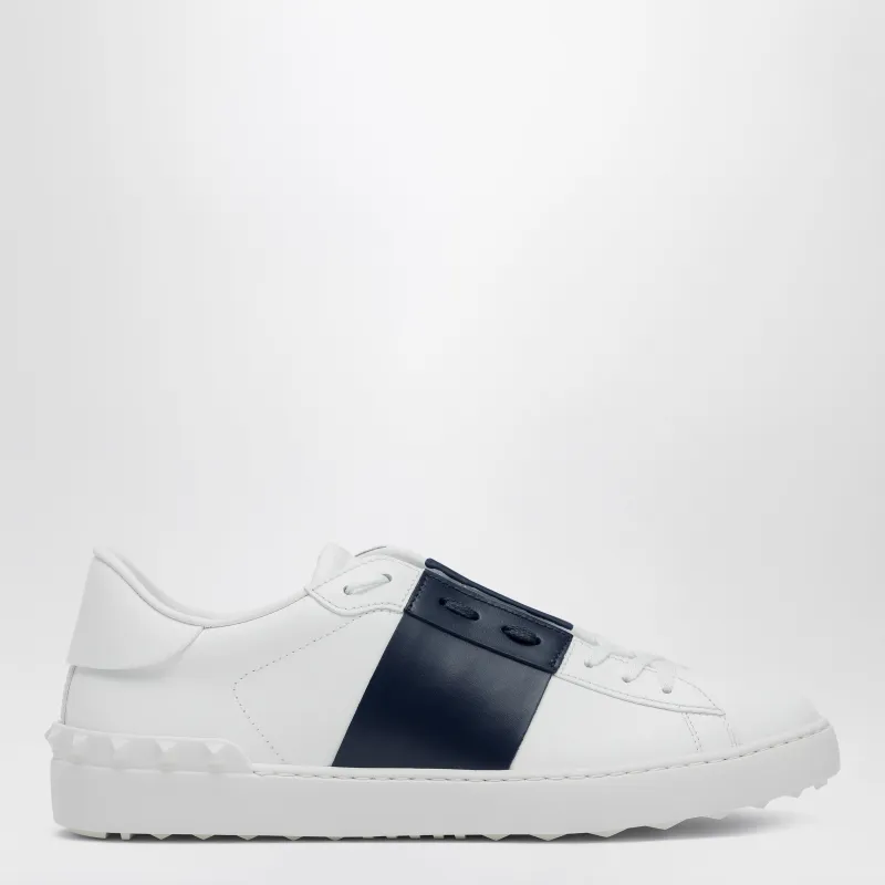 Open Sneakers In White/Navy Blue made by Valentino Garavani