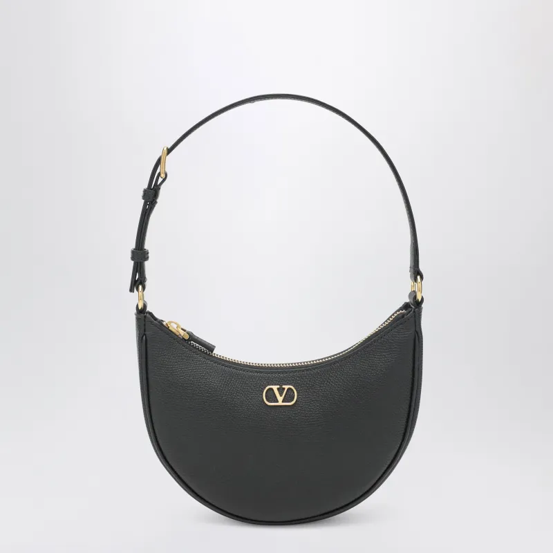Vlogo Signature Mini Hobo Bag In Black Leather made by Valentino Garavani