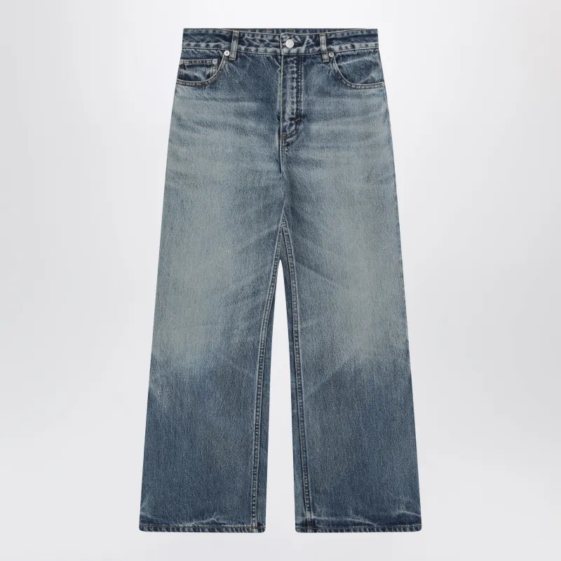 Flared Ankle-Length Denim Jeans In Light Sand Wash made by Alaia