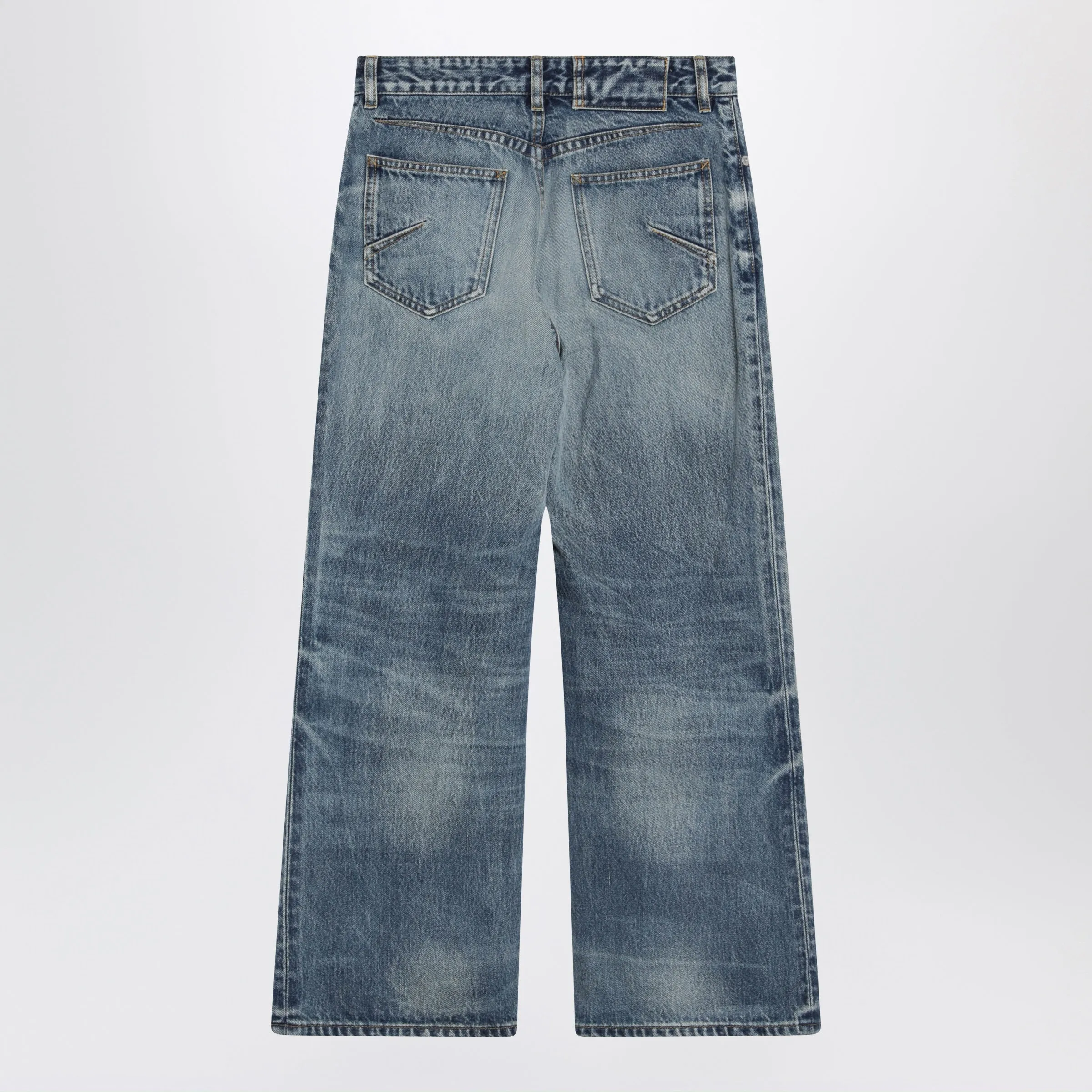 Flared Ankle-Length Denim Jeans In Light Sand Wash sold by Wanan Luxury product image thumbnail 2