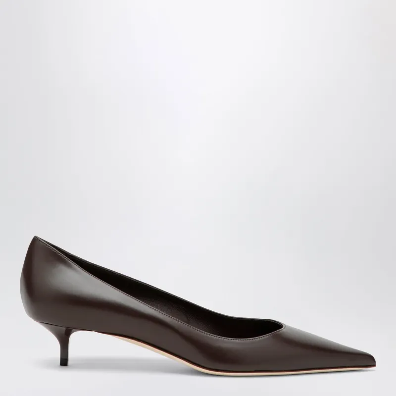 Amelia 35 Pumps In Chocolate Leather made by Jimmy Choo
