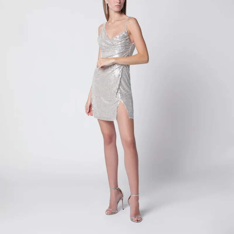 Champagne Mini Dress With Rhinestones made by Self-Portrait