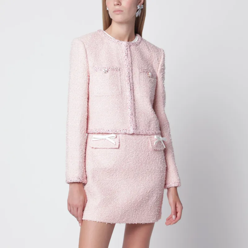 Pink Bouclé Jacket made by Self-Portrait