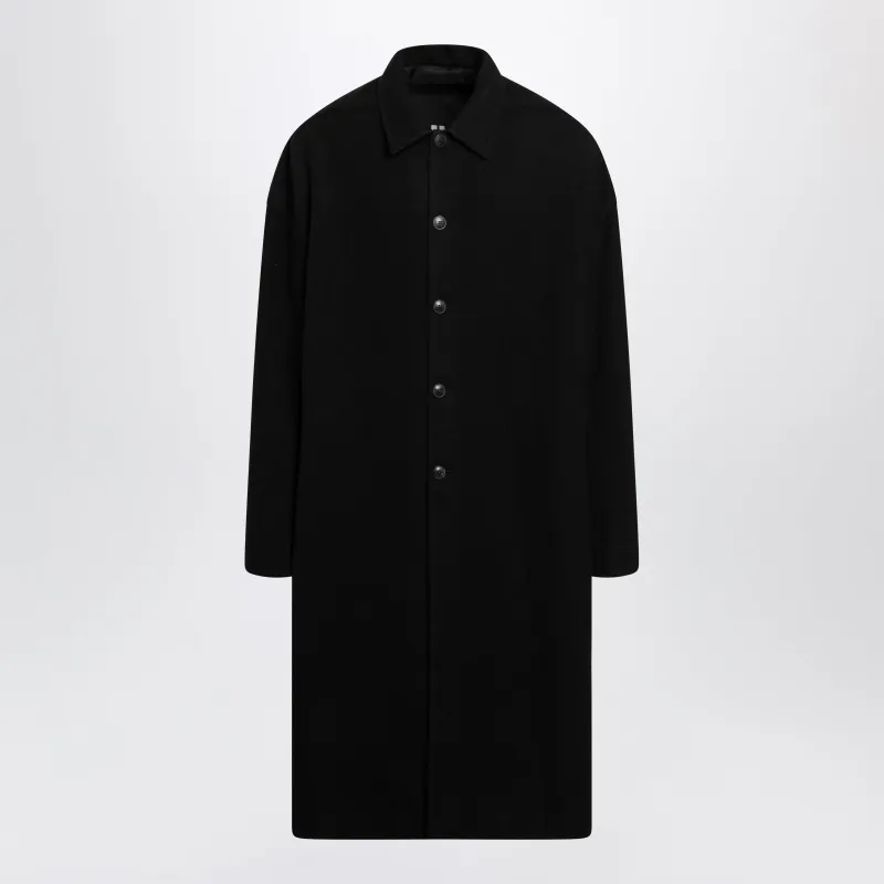Long Single-Breasted Virgin Wool Coat In Black made by Rick Owens