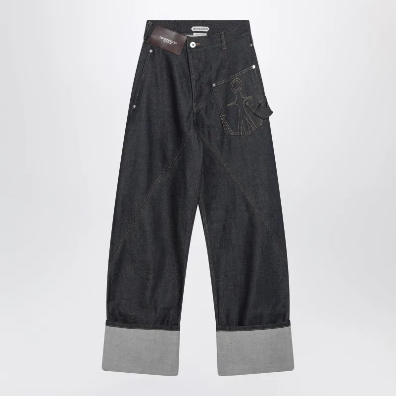 Workwear Jeans In Indigo Denim With Twisted Turn-Up made by J.W. Anderson