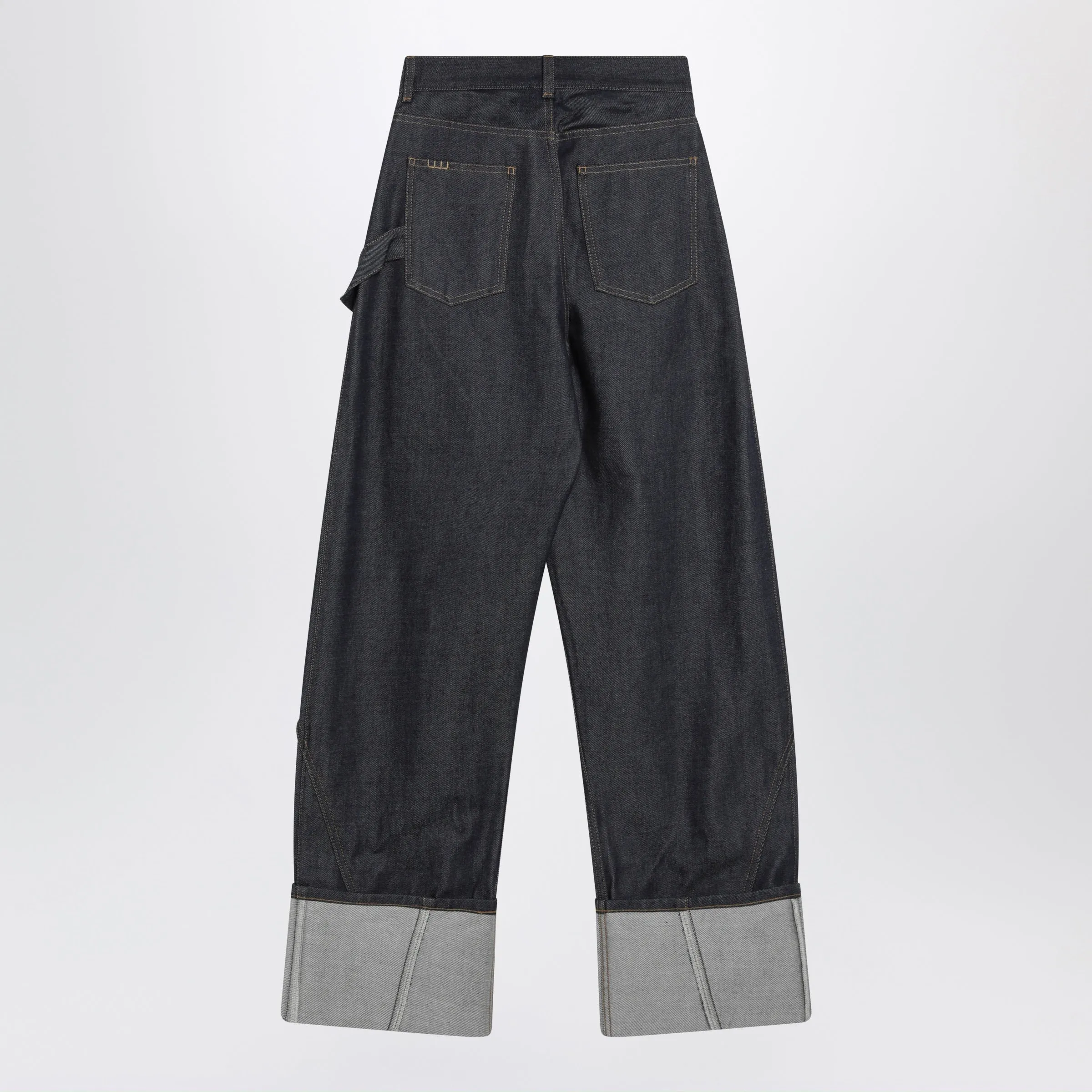 Workwear Jeans In Indigo Denim With Twisted Turn-Up sold by Wanan Luxury product image thumbnail 2