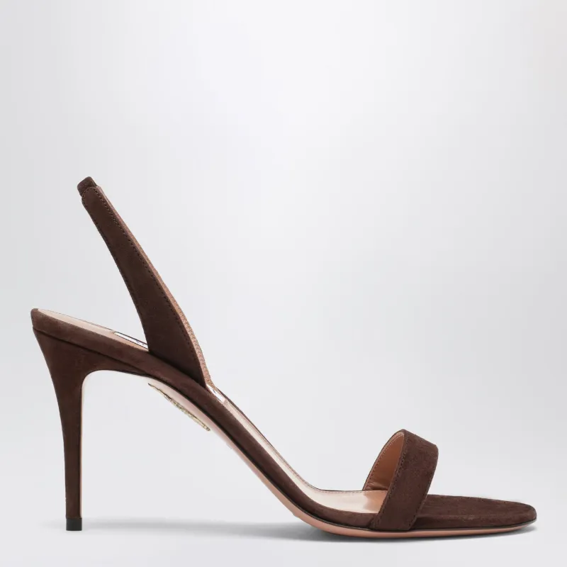So Nude Mid-Heel Sandals In Espresso made by Aquazzura