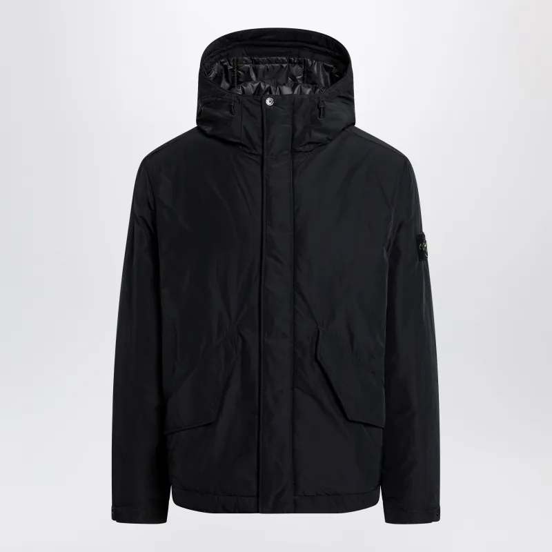 Black Padded Zip-Up Jacket made by Stone Island