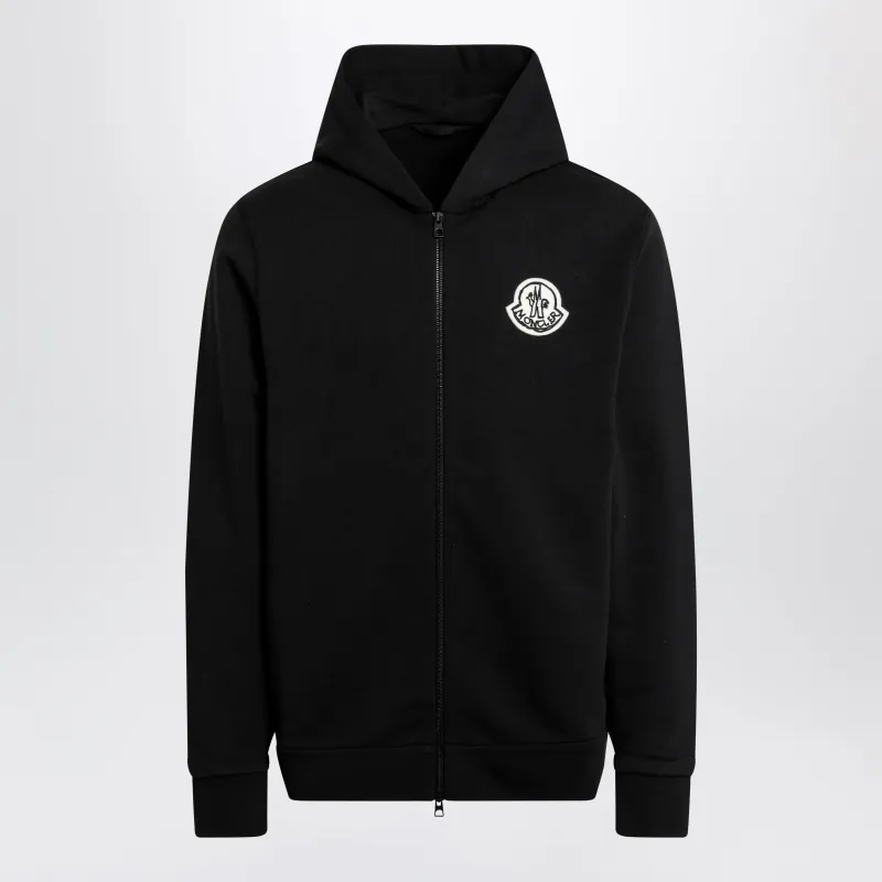 Black Cotton Hoodie With Logo made by Moncler