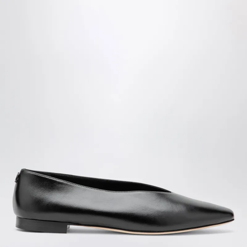 Margot Ballet Flats In Black Leather made by Jimmy Choo