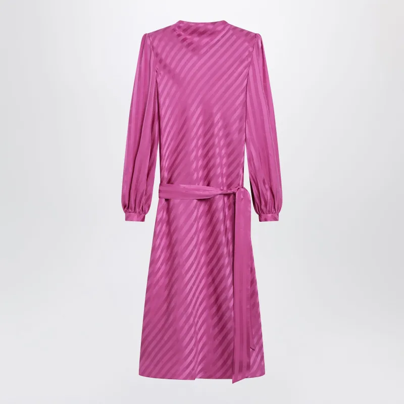 Fuchsia Silk Jacquard Midi Dress made by Valentino Garavani