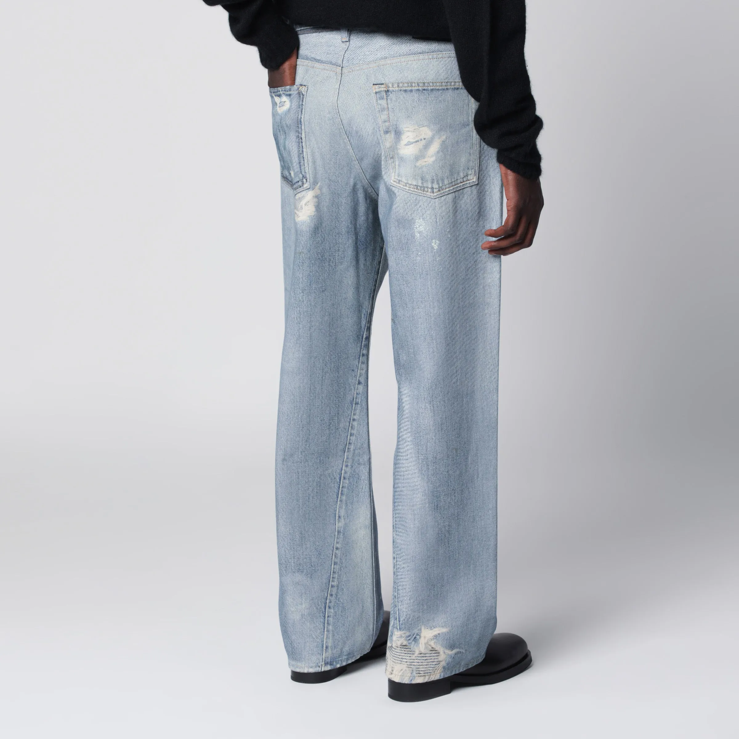 Light-Wash Distressed Jeans sold by Wanan Luxury product image thumbnail 2