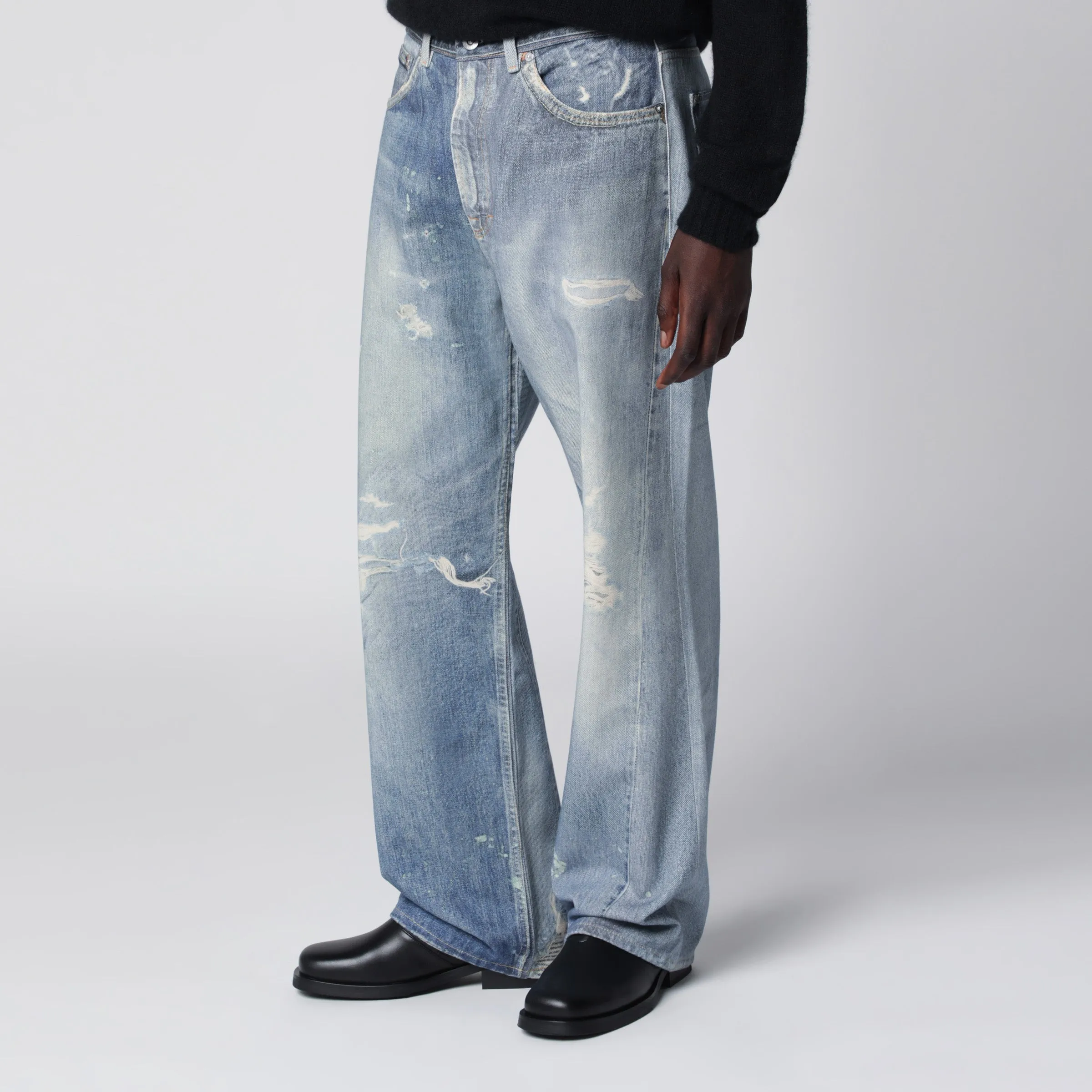 Light-Wash Distressed Jeans sold by Wanan Luxury product image thumbnail 3